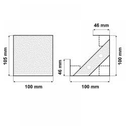 Chromen vierkanten meubelpoot 10 cm