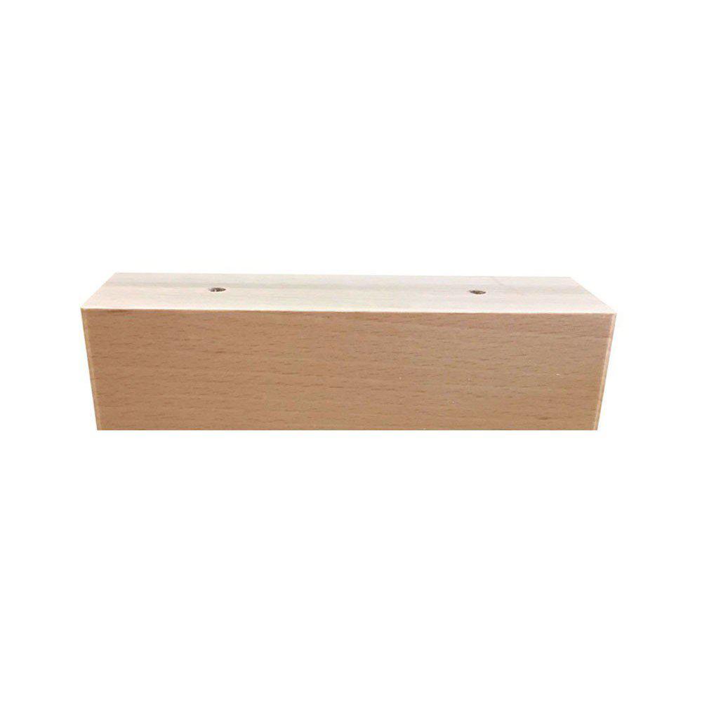 Rechthoekige blanke houten meubelpoot hoogte 6 cm