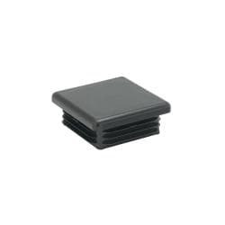 Inslagdop/meubeldop zwart vierkant 4,5 bij 4,5 cm en hoogte 0,4 cm  van kunststof (set van 4)
