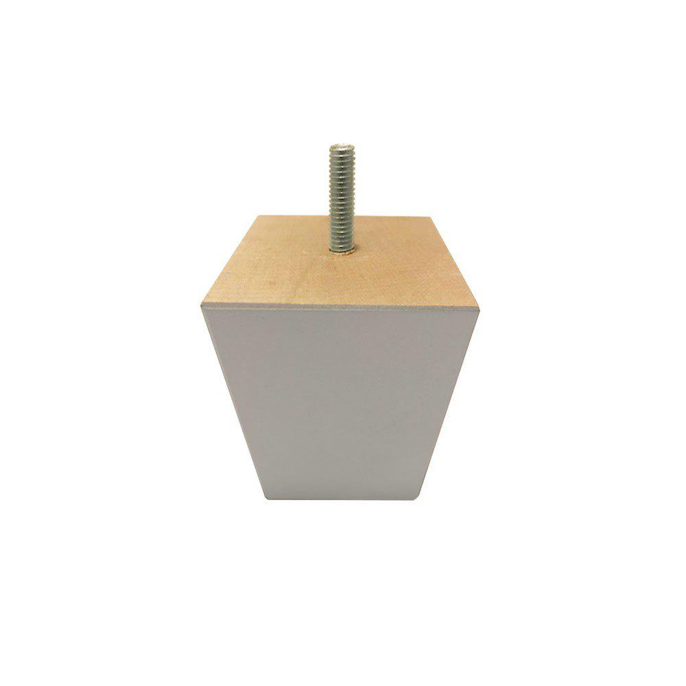 Zilveren vierkanten houten meubelpoot 7 cm (M8)