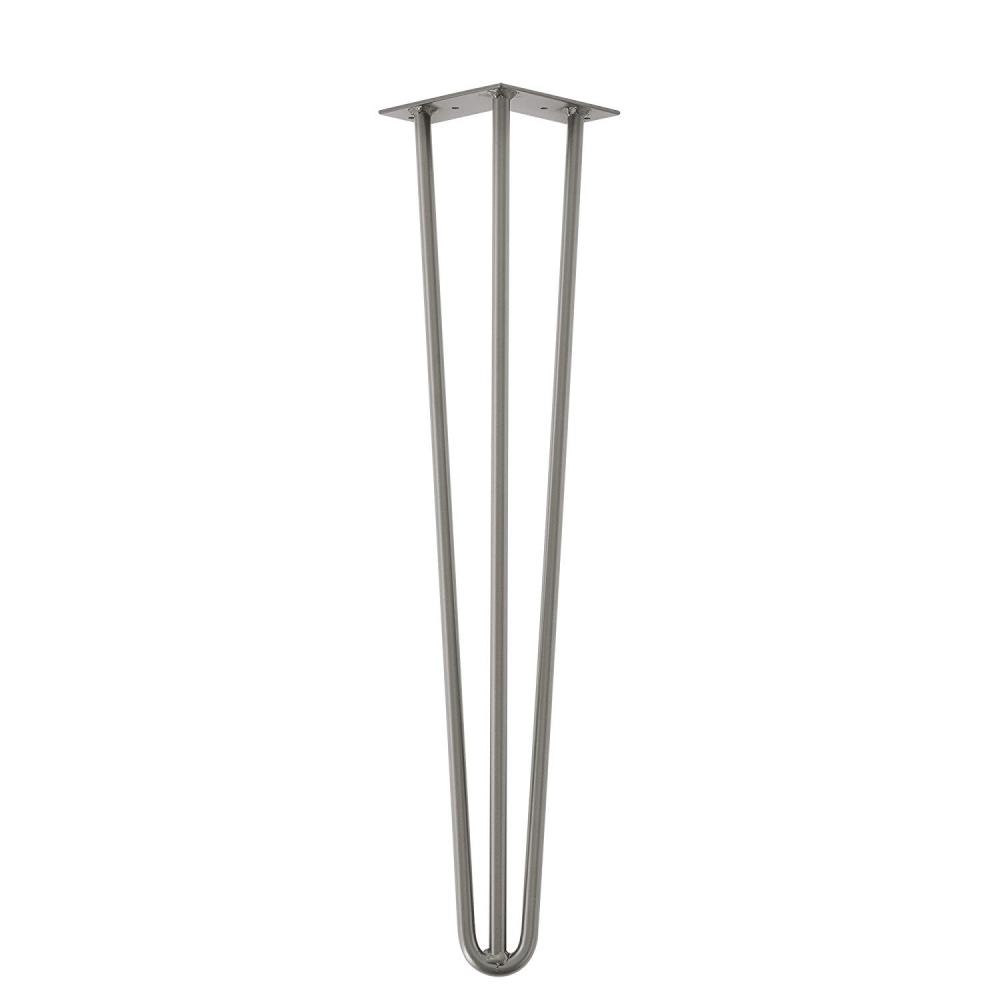 Raw steel massieve 3-punt hairpin tafelpoot 71 cm