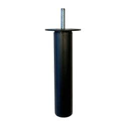 Stalen verstelbare meubelpoot zwart rond ø 3 cm en hoogte 14,5 cm  (M8)