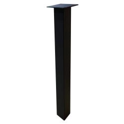 Set 4 zwarte stalen rechte tafelpoten 72 cm (koker 6 x 6 cm)