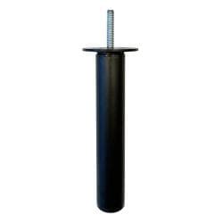 Stalen verstelbare meubelpoot zwart rond ø 3 cm en hoogte 22 cm  (M8)