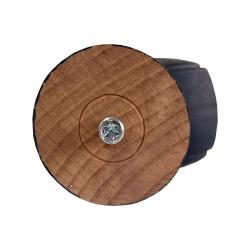 Zwarte ronde houten meubelpoot 12,5 cm met wiel (M8)