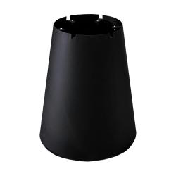Zwarte kegelvormige tafelpoot hoogte 74 cm met wiel radius 100 cm