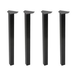 Zwarte vierkanten industriële meubelpoot 72 cm (set van 4)