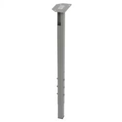 Stalen verstelbare tafelpoot grijs vierkant 3 bij 3 cm en hoogte 90 cm  (3 x 3 cm)