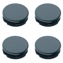 Inslagdop/meubeldop zwart rond Ø 5 cm en hoogte 0,4 cm  van kunststof - 4 stuks