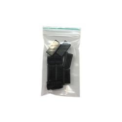 Inslagdop/meubeldop zwart rechthoek 3 bij 6 cm en hoogte 0,4 cm  van kunststof - 8 stuks