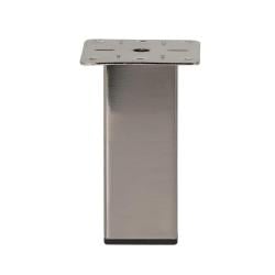 Stalen meubelpoot rvs look vierkant 5 bij 5 cm en hoogte 13 cm 