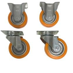 Zwaarlast wielen set van 4 rond Ø 10 cm en hoogte 13 cm 