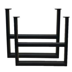 Set stalen tv meubelpoten 54 bij 6 cm en hoogte 37,5 cm zwart (5 x 2,5 cm) - 2 stuks Set stalen tv meubelpoten 54 bij 6 cm en hoogte 37,5 cm zwart (5 x 2,5 cm) - 2 stuks