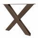 Premium stalen X tafelpoot 76 bij 10 cm en hoogte 72 cm anodic bronze (10 x 10 cm)