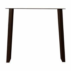 Stalen tafelpoot anodic brown trapezium 80 bij 10 cm en hoogte 72 cm  (4 x 10 cm)